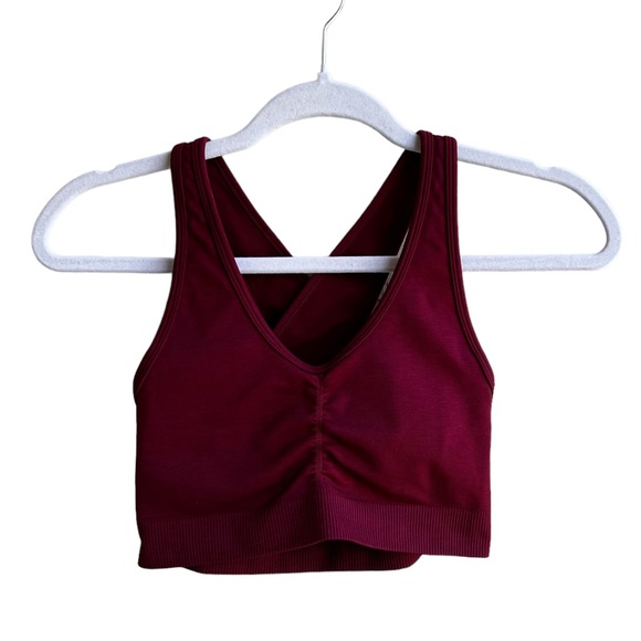 Alphalete Amplify High-Impact Padded Sports Bra - Bordeaux, Size Small - Picture 2 of 9